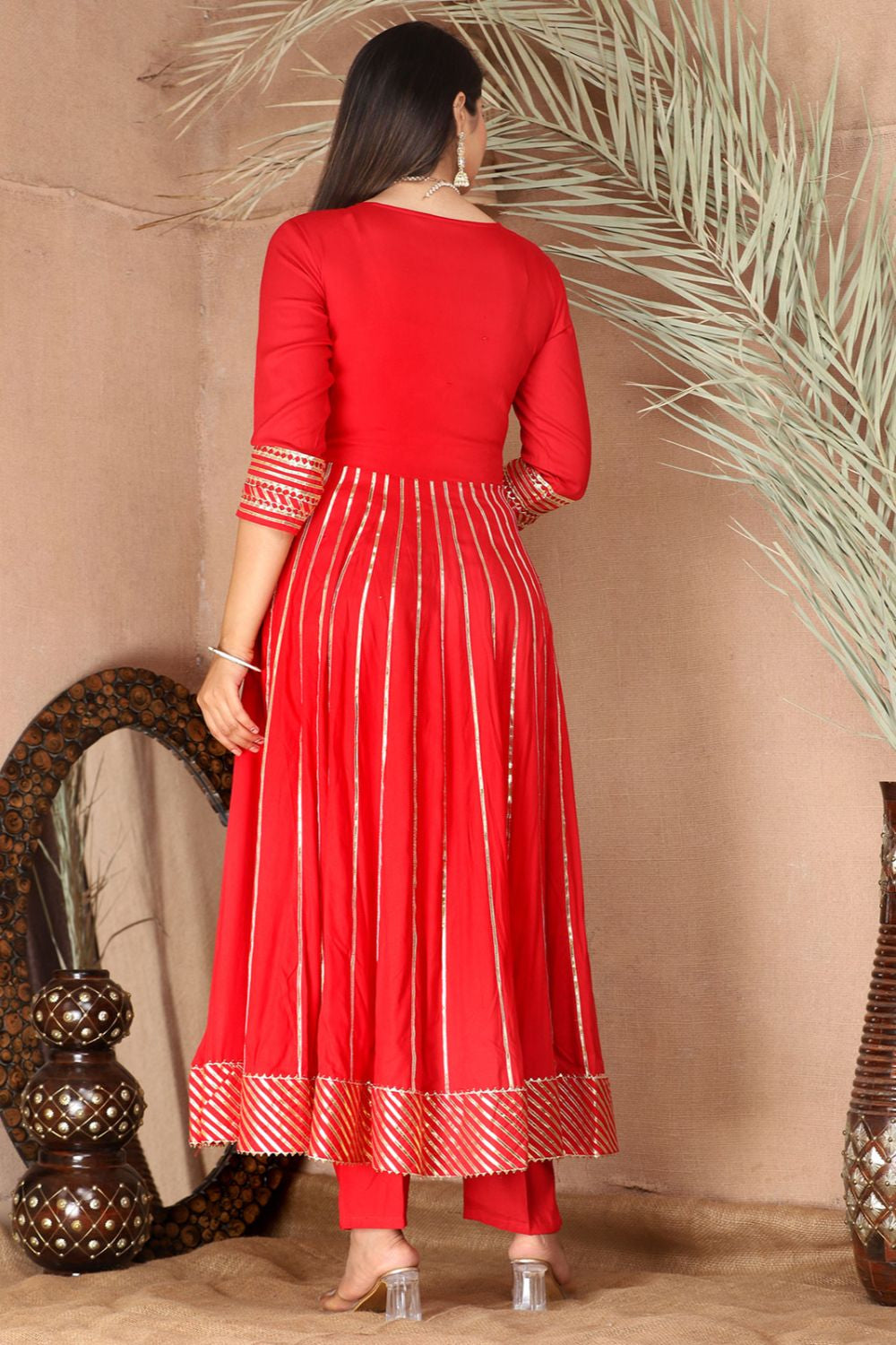 Red Rayon Salwar Kameez - SFSBR1309R