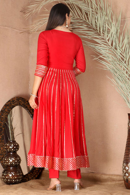 Red Rayon Salwar Kameez - SFSBR1309R