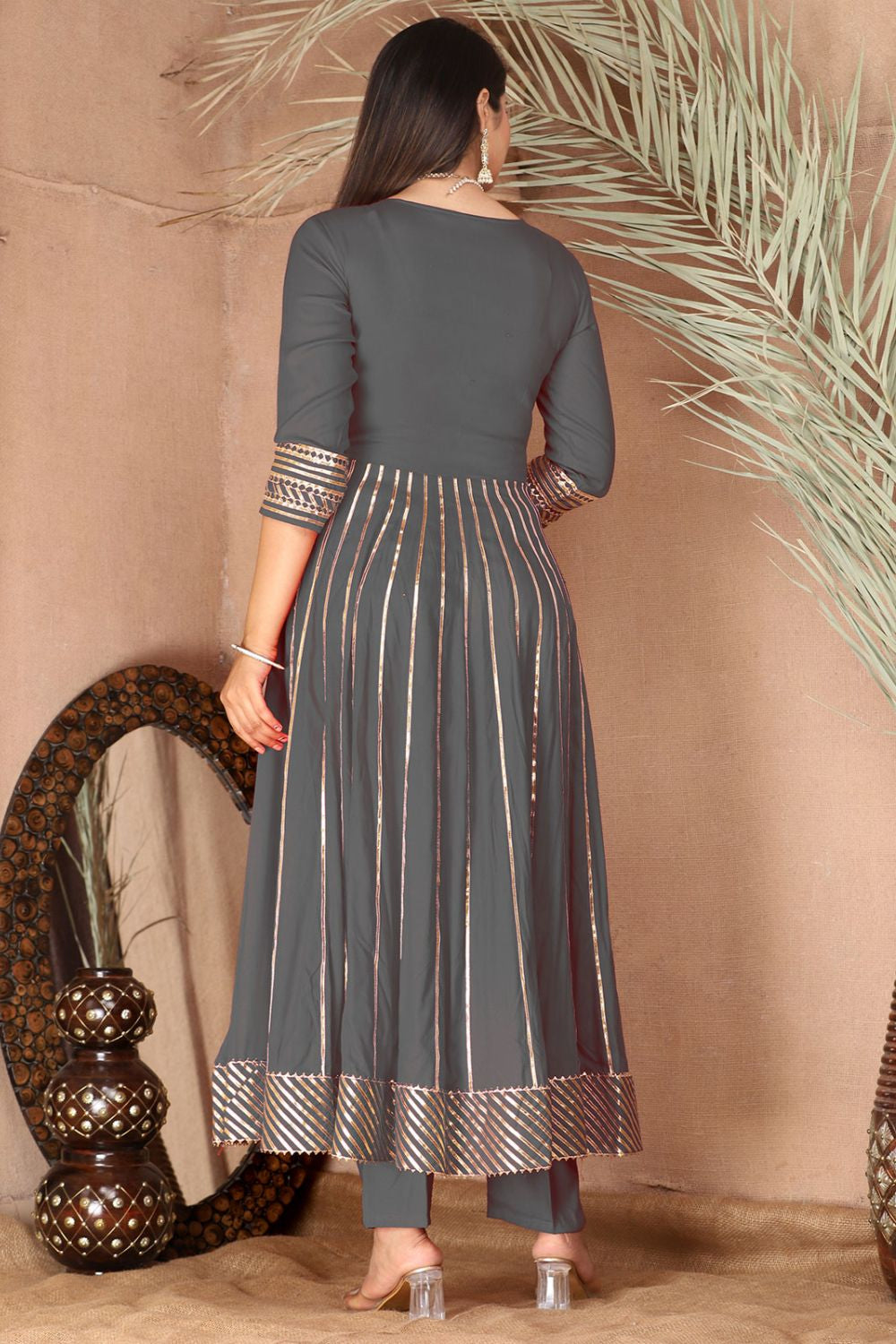 Grey Rayon Salwar Kameez - SFSBR1313R