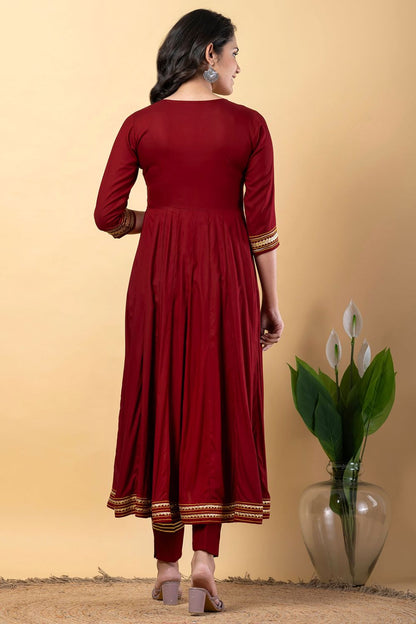 Maroon Rayon Plus Size Indian Sangeet Salwar Kameez  SFSBR1101R
