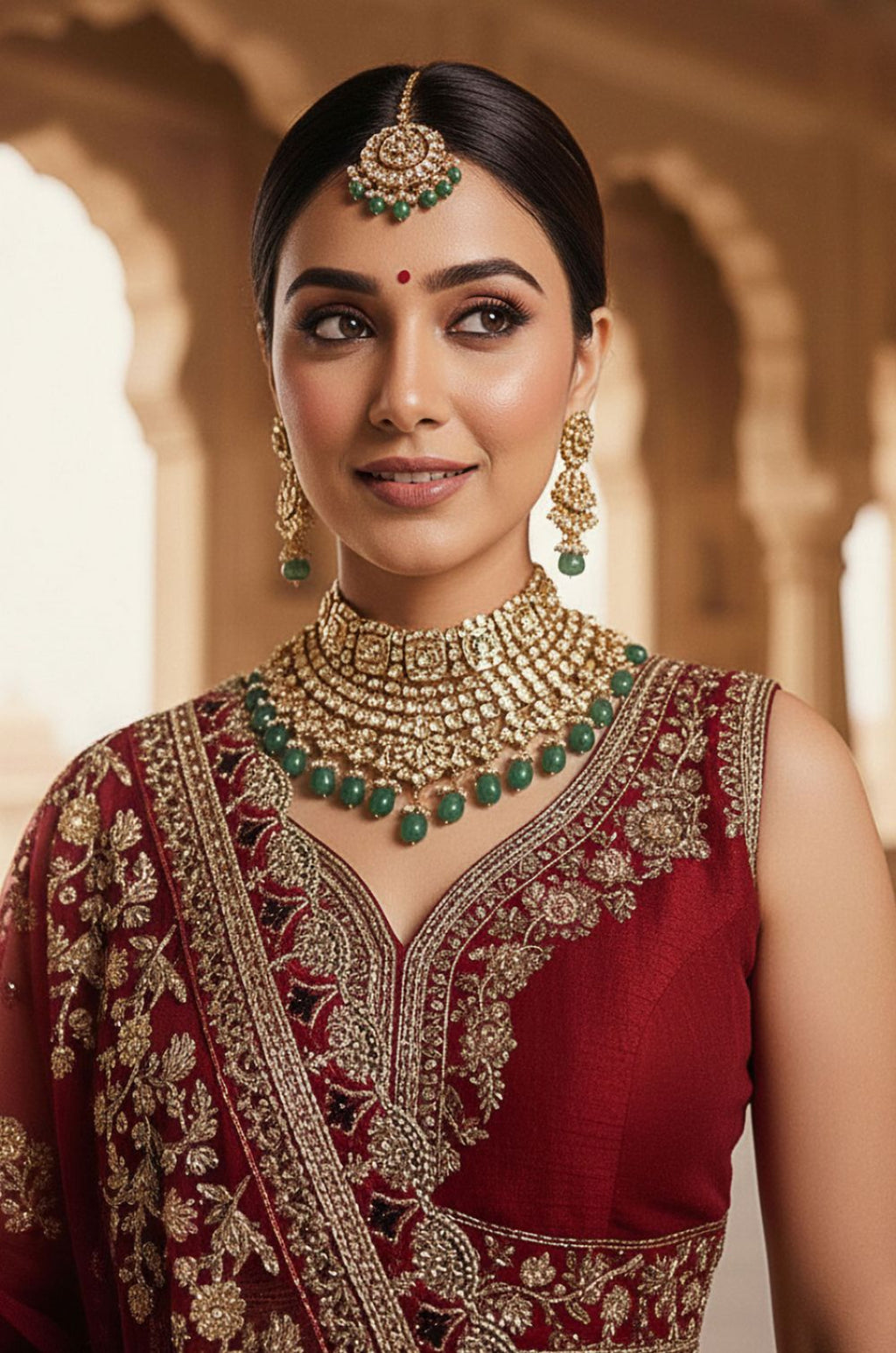 Red Silk Bridal Lehenga Choli Set  SFANJ3174