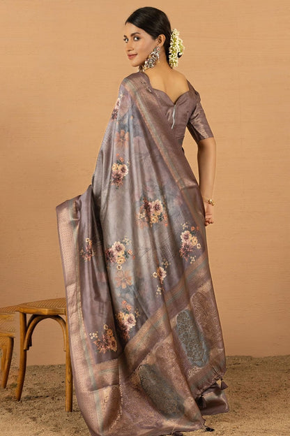 Purple Jacquard Silk Sarees For Partywear SFSDR1701