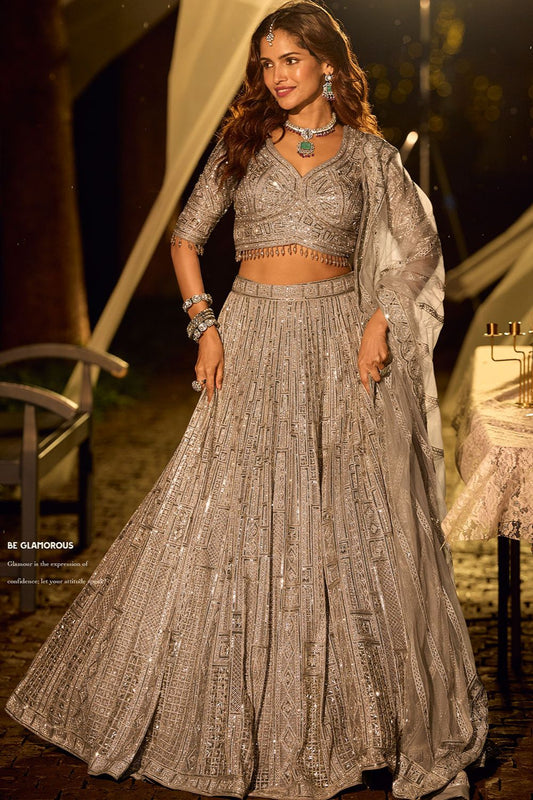 Silver Net Lehenga Choli - SFYS168306R