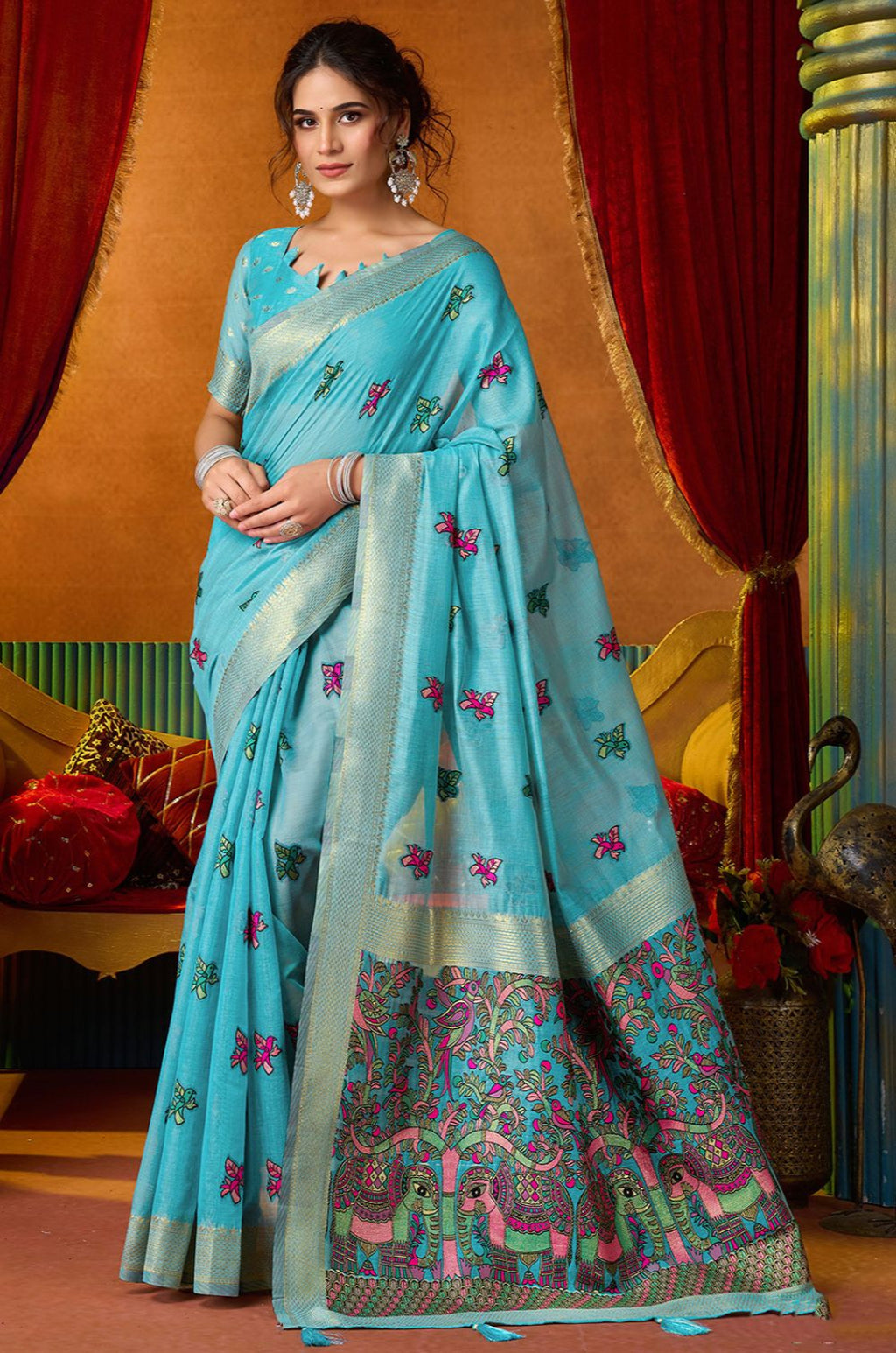 Blue Cotton Sarees - SFSJDN46205