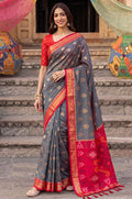 Grey Silk Sarees - SFAST22204
