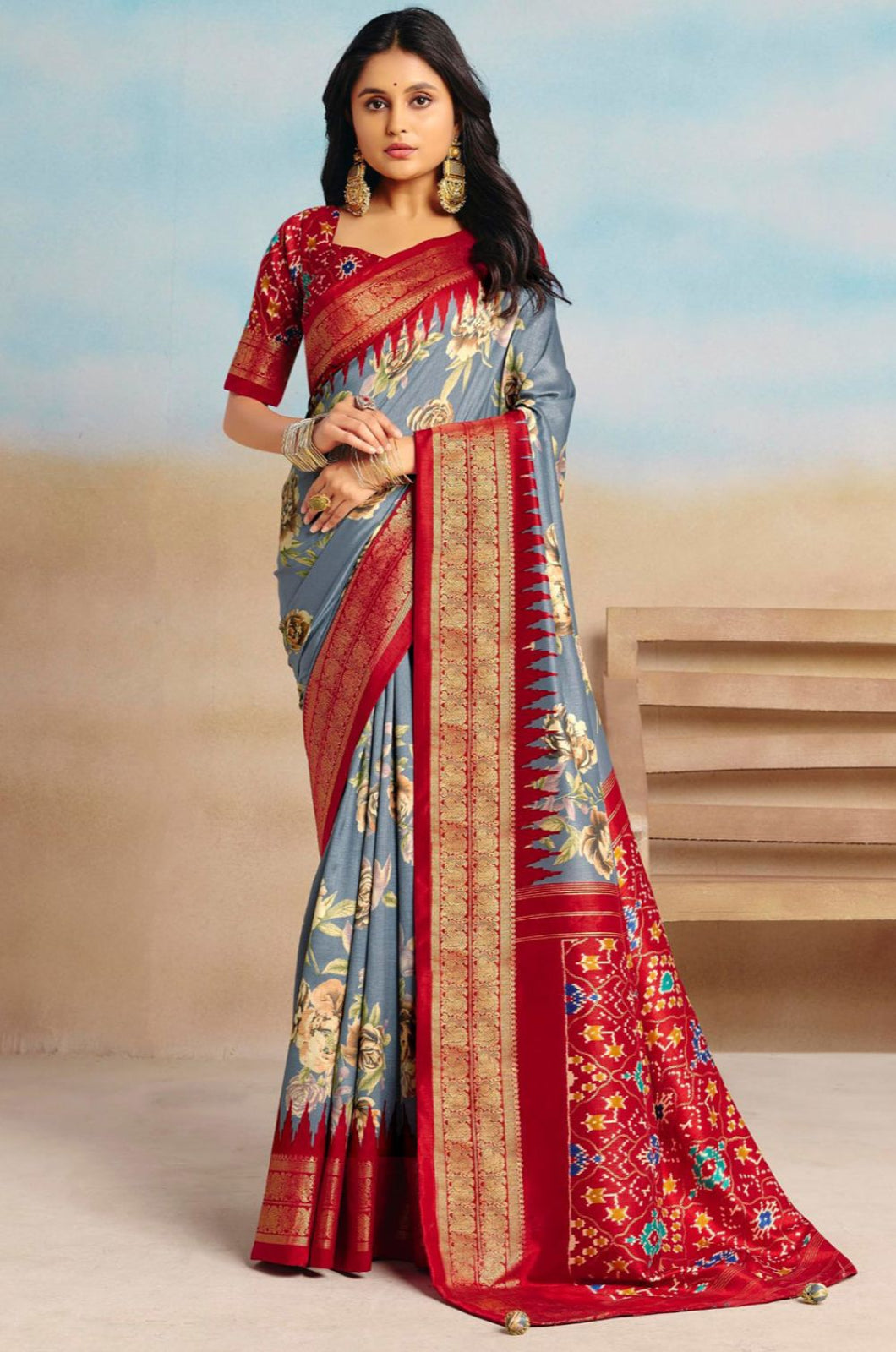 Grey Patola Sarees - SFSA574804