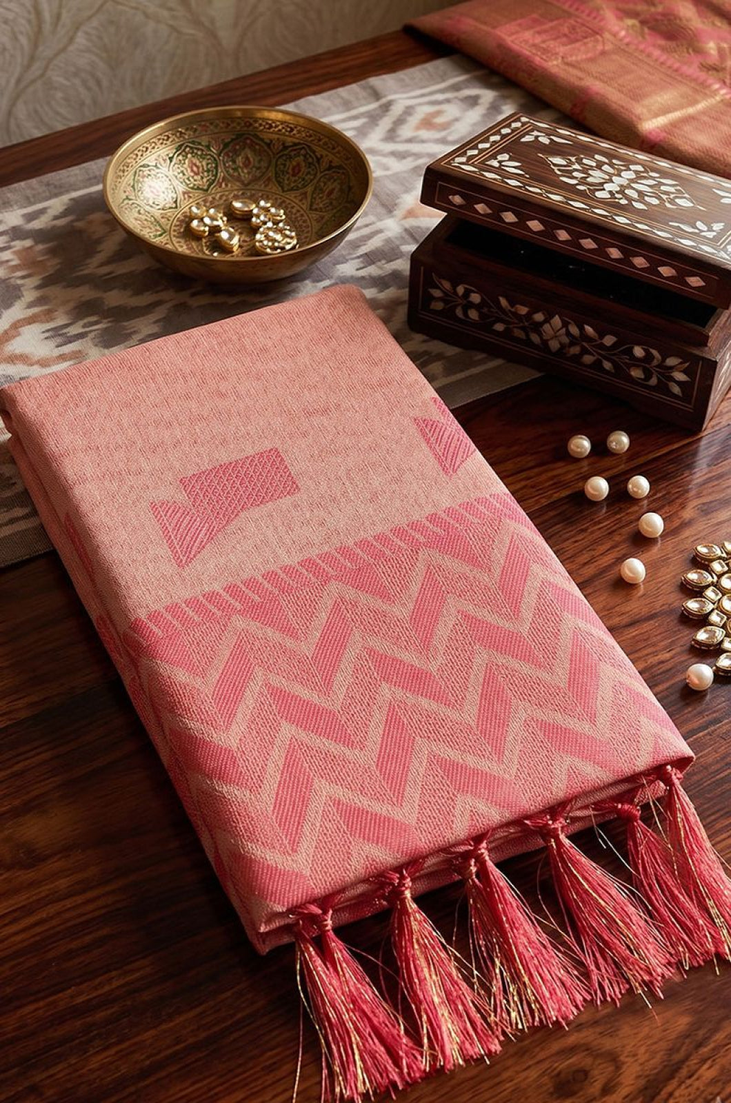 Peach Linen Sarees - SFAST22106