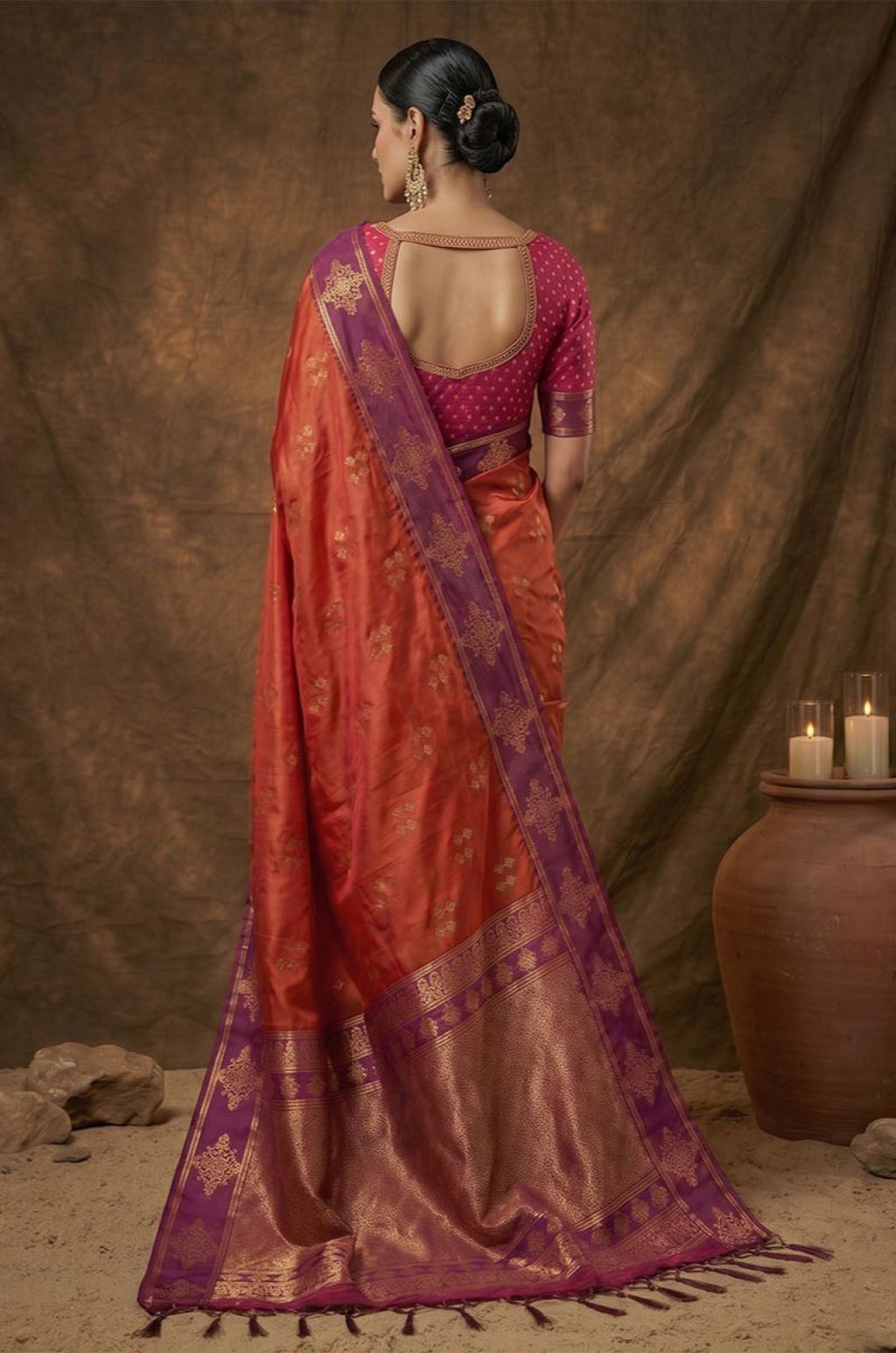 Orange Silk Sarees - SFAST20803