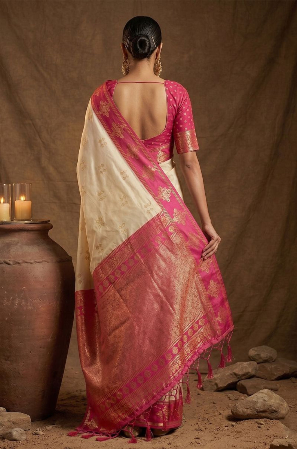 Ivory Silk Sarees - SFAST20806