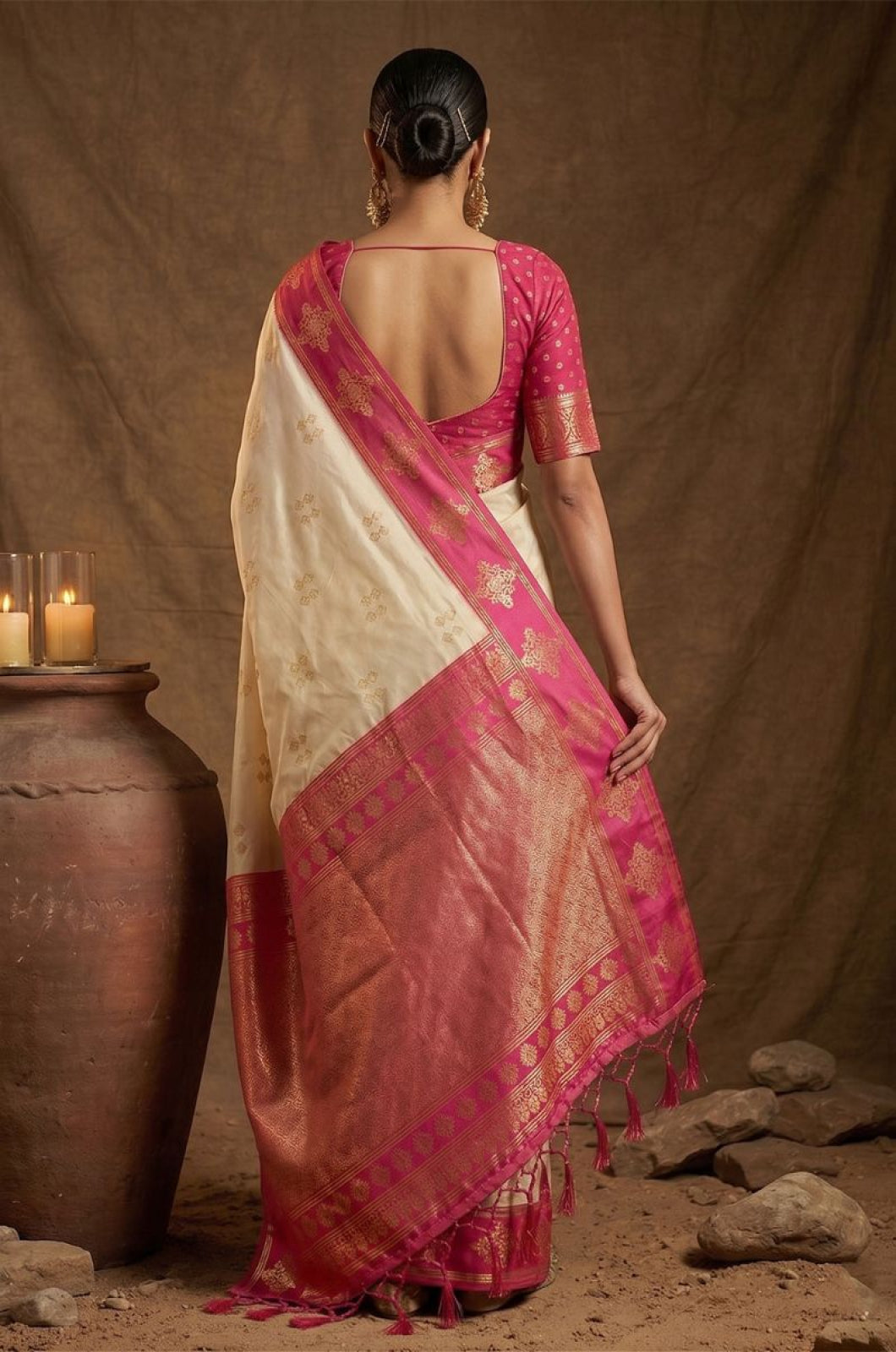 Ivory Silk Sarees - SFAST20806