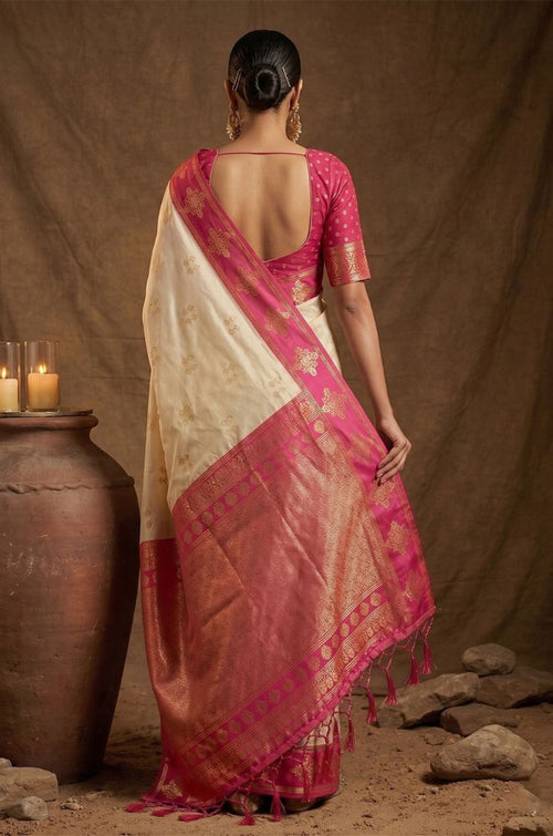 Ivory Silk Sarees - SFAST20806