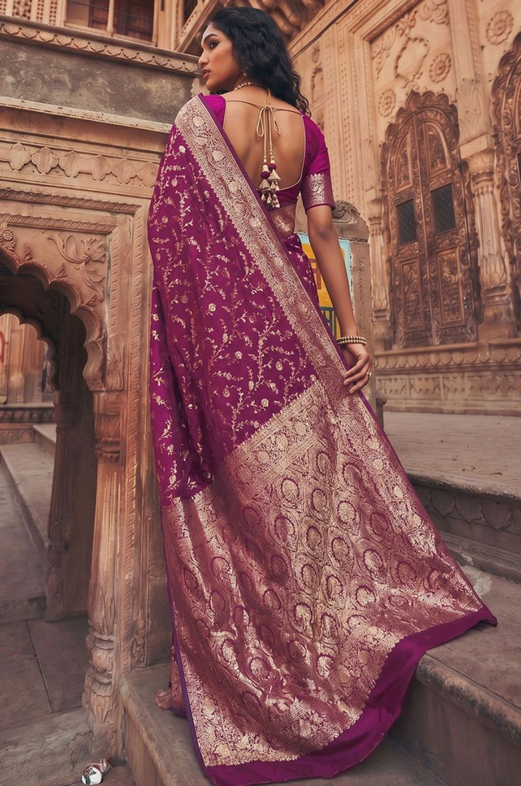 Magenta Art Silk Sarees - SFAST21602