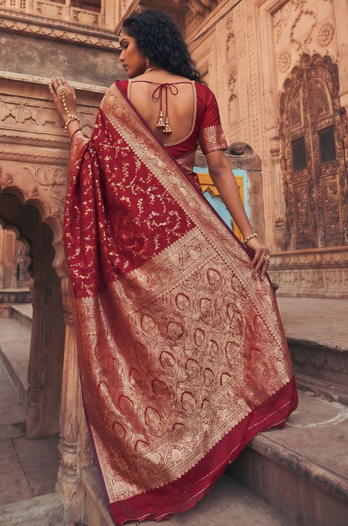Maroon Art Silk Sarees - SFAST21606