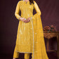 Plus Size Yellow Salwar Suit In Net SFYS114801A