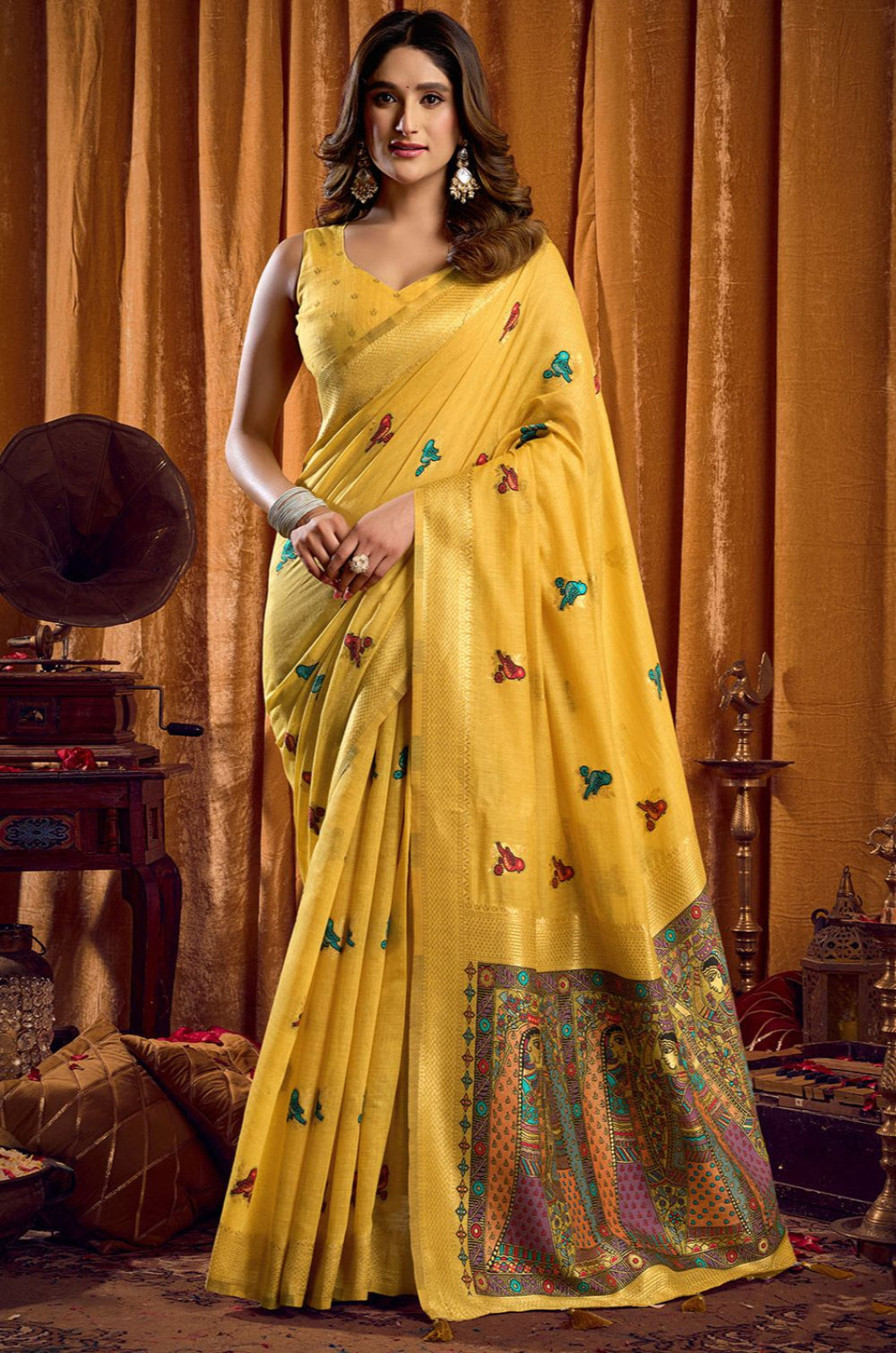 Yellow Cotton Sarees - SFSA574602