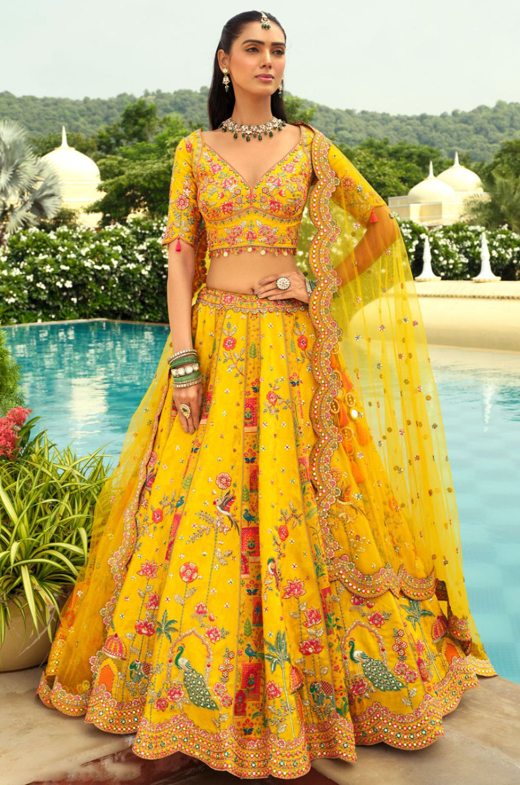 Yellow Silk Lehenga Choli - SFSJDN37002