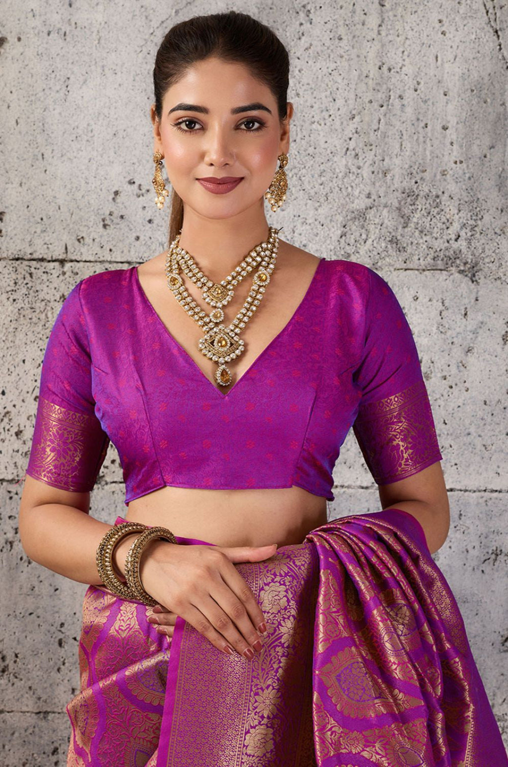 Magenta Kanjivaram Sarees - SFAST21506
