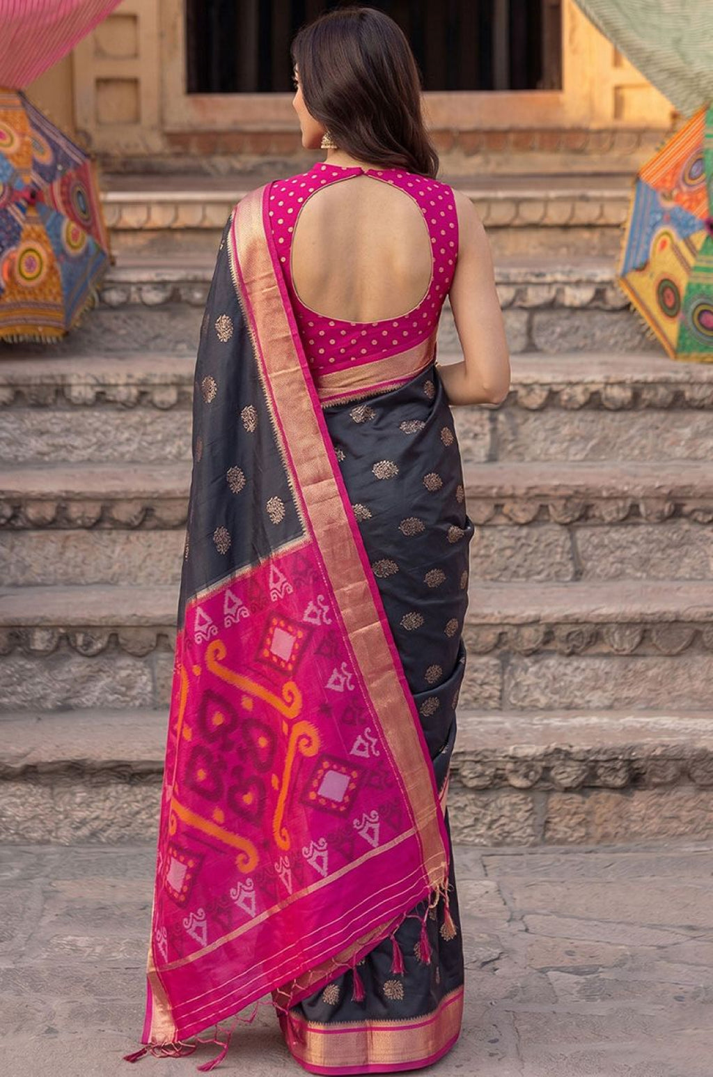Black Silk Sarees - SFAST22201