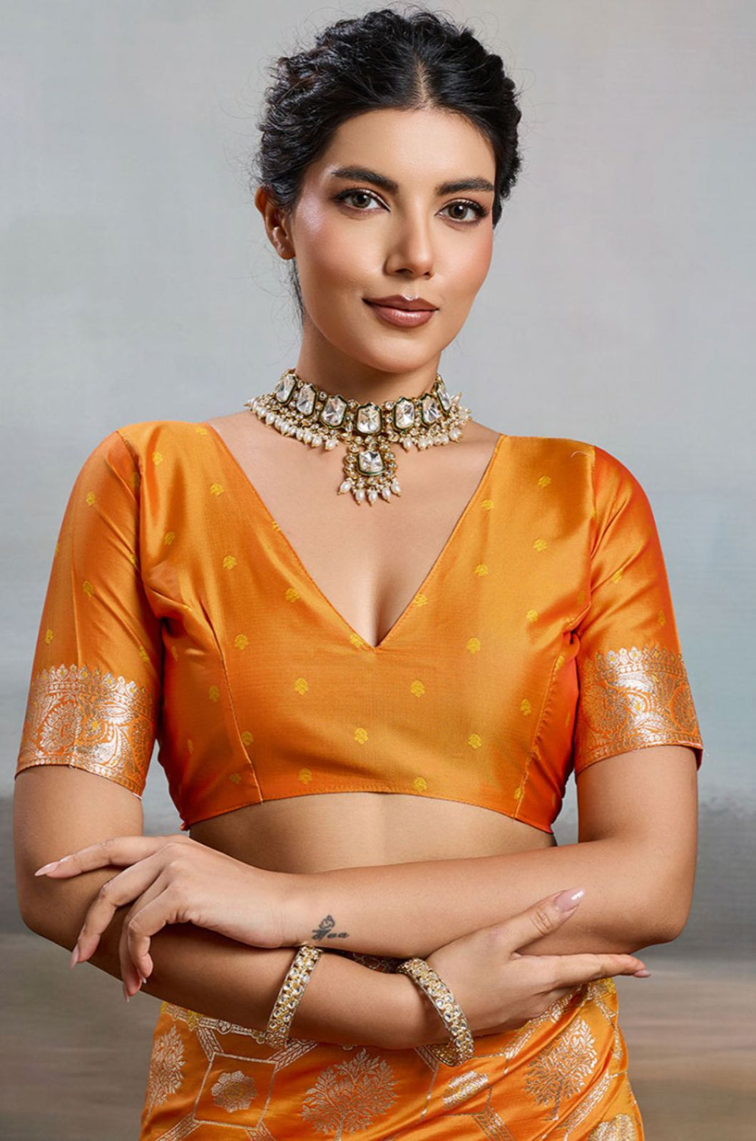 Orange Silk Sarees - SFAST20303