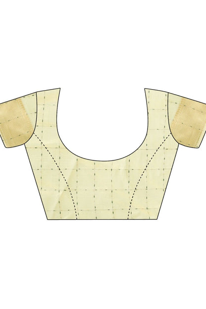 Beige Sleek Organza Casual Sarees With Blouse SFAST11604