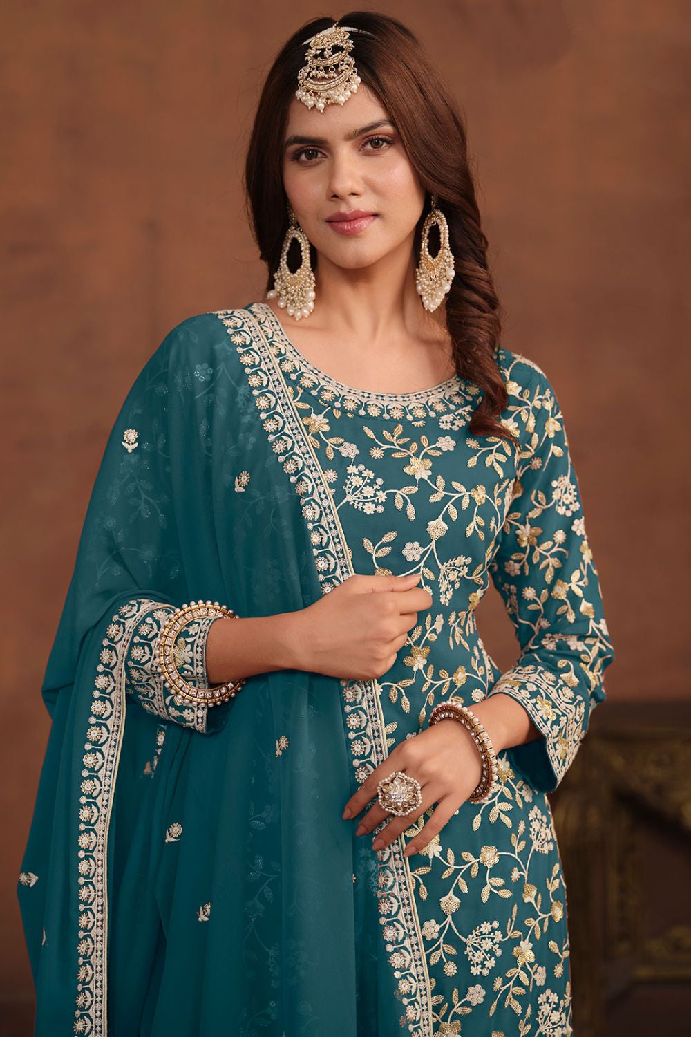 Blue Georgette Salwar Kameez - SFDFS26703