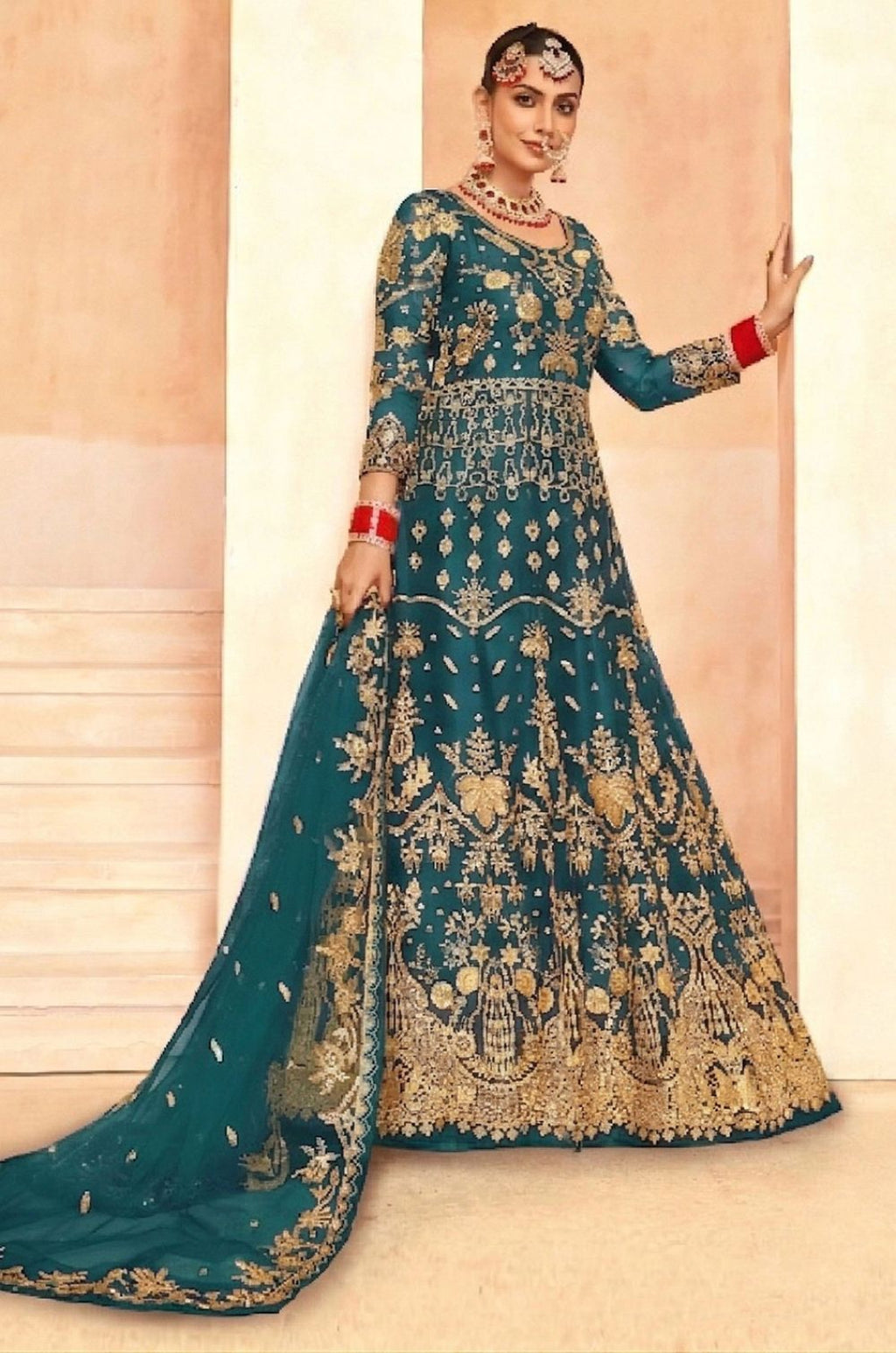 Blue Net Salwar Kameez - SFSA566206