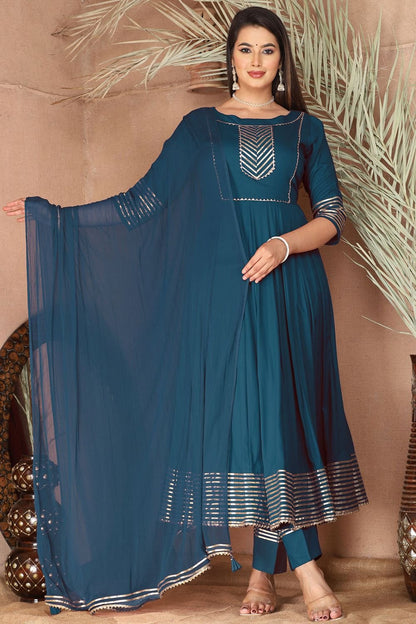 Blue Sangeet Plus Size Rayon Salwar Kameez SFSBR1203R