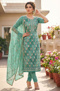 Green Organza Salwar Kameez - SFEDC28903