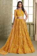 Yellow Net Lehenga Choli - SFSA482601C