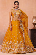 Yellow Tissue Lehenga Choli - SFROY571720