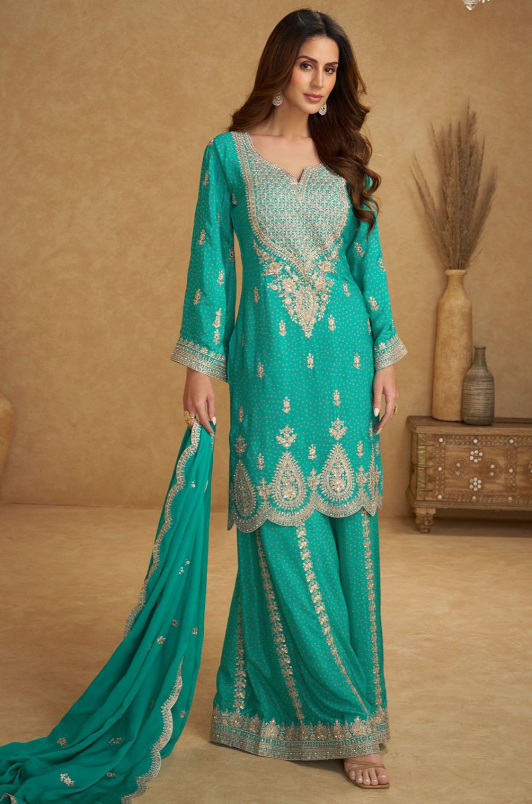 Turquoise Other Salwar Kameez - SFSMT57002R