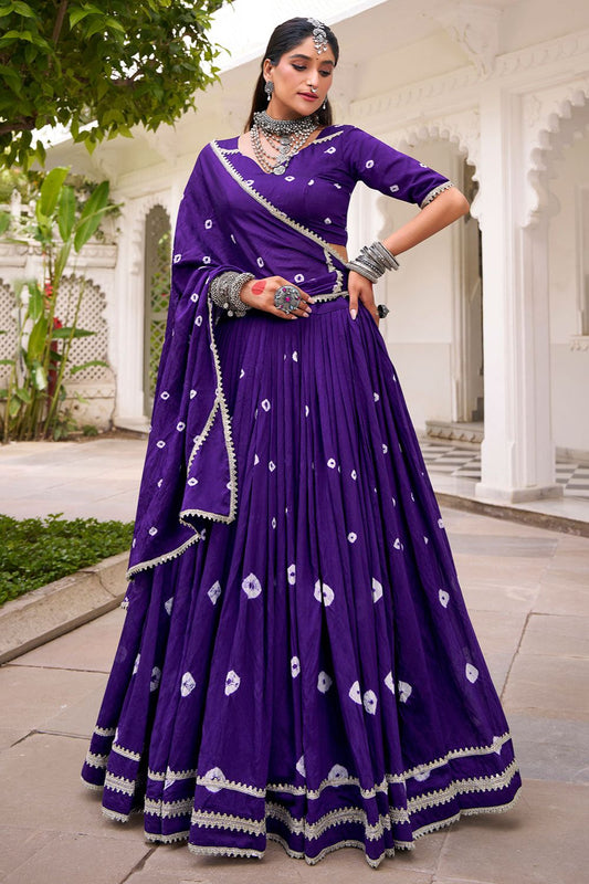 Purple Chanderi Navratri Chaniya Choli  SFROY554701R