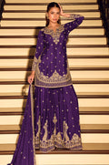 Purple Silk Salwar Kameez - SFSMT55005R