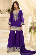 Purple Georgette Salwar Kameez - SFSMT58502R