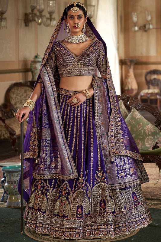 Blue Silk Royal Bridal Lehenga Choli SFSJDN33902