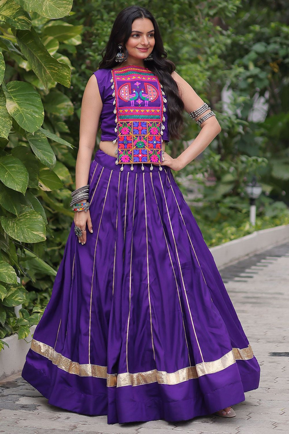 Purple Silk Navratri Chaniya Choli SFROY553202R