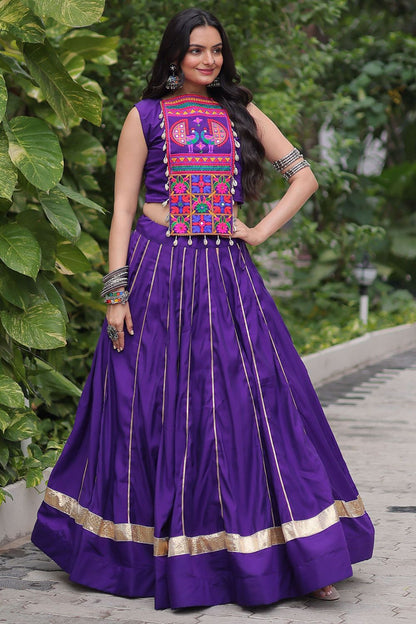 Purple Silk Navratri Chaniya Choli SFROY553202R