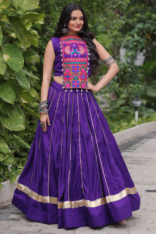 Purple Silk Navratri Chaniya Choli SFROY553202R