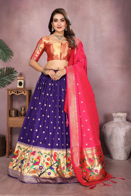 Purple Silk Partywear Lehenga Choli  SFJBNF2406R