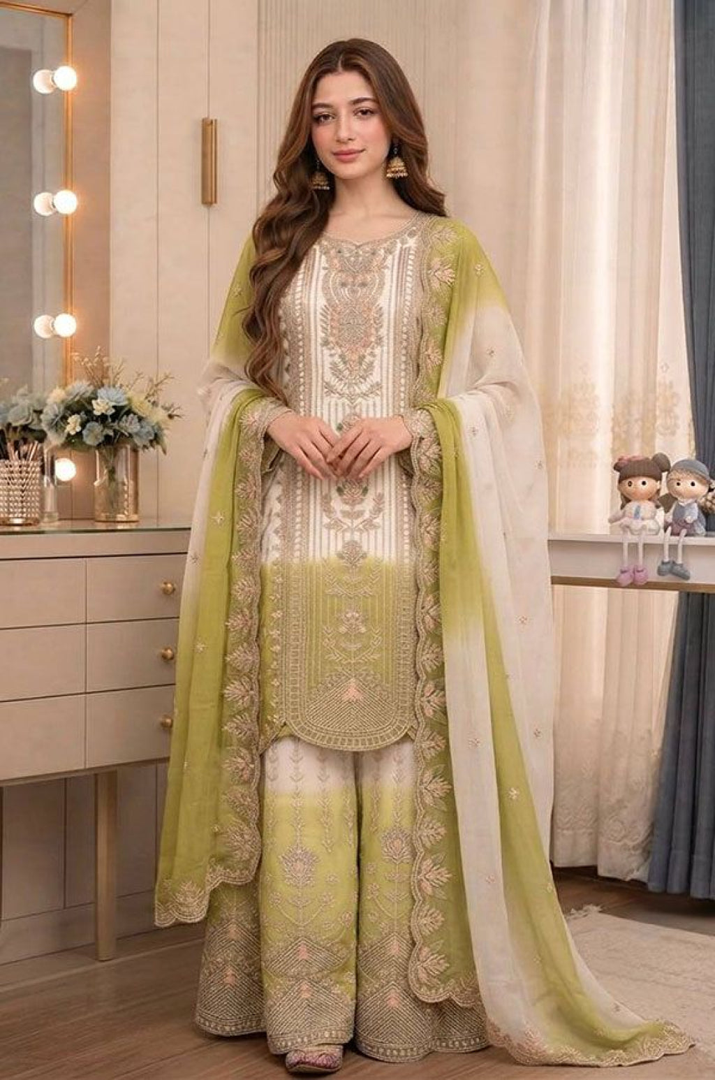 White Georgette Salwar Kameez - SFFK39804R