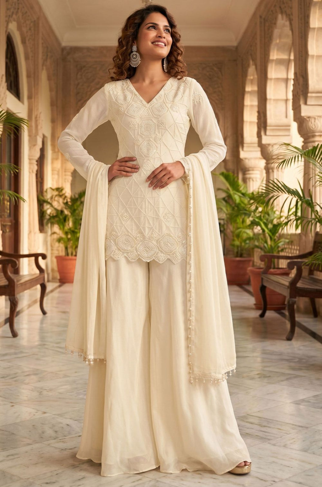 White Other Salwar Kameez - SFEDC30702R