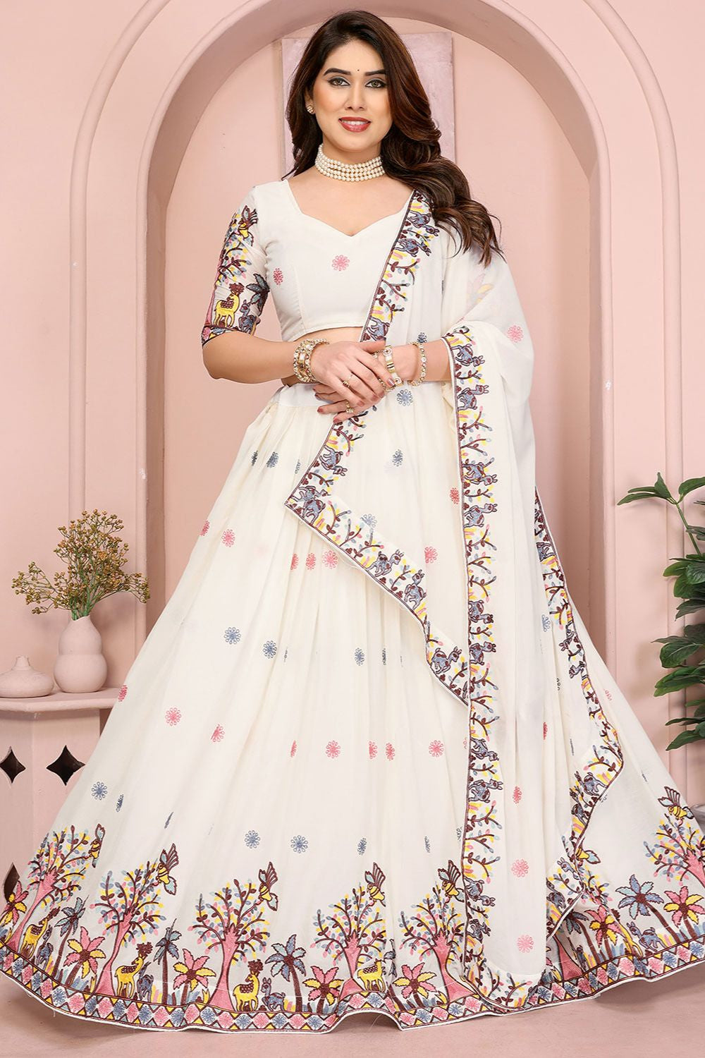 White Georgette Lehenga Choli - SFROY457913