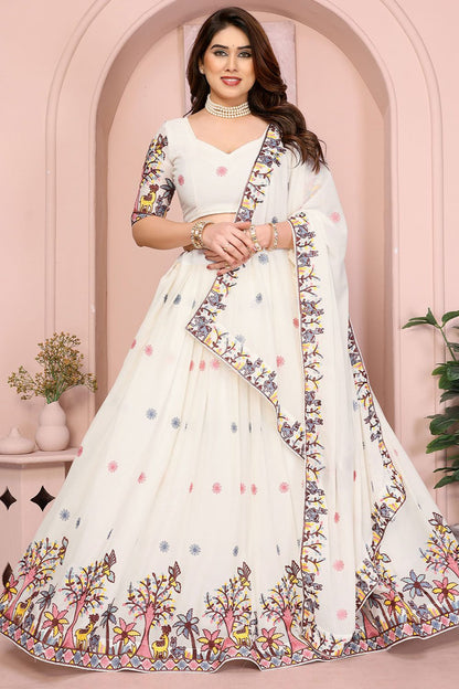 White Georgette Lehenga Choli - SFROY457913