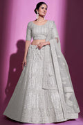White Silk Lehenga Choli For Sangeet Ceremony Night  SFARY16425