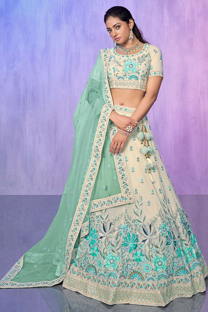 White  Georgette Wedding Lehenga Choli SFARY19508