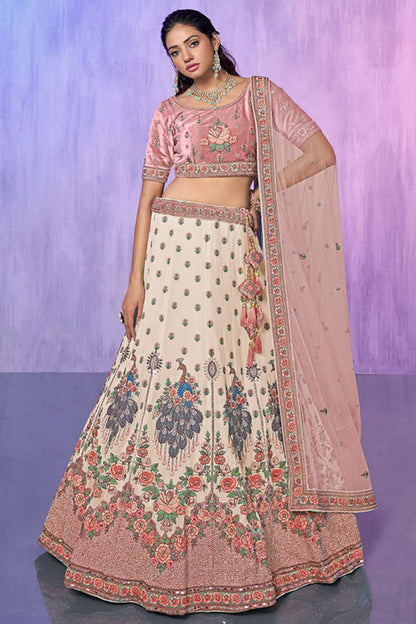 White Georgette Lehenga Choli - SFARY19514