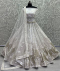 White Net Designer Reception Wedding Lehenga SFANJ2172