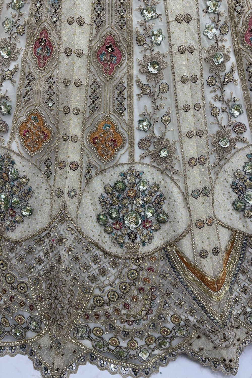 White Bridal Engagement Organza Lehenga Choli SFANJ3208