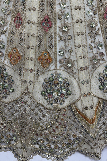 White Bridal Engagement Organza Lehenga Choli SFANJ3208