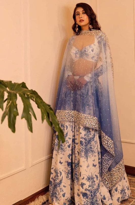 White Georgette Lehenga Choli - SFROY505701